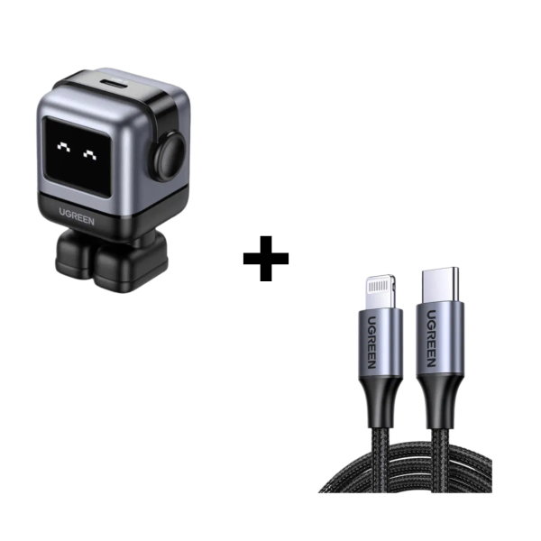 Bộ Combo Cáp sạc Ugreen 30W Type-C to Lightning Màu đen