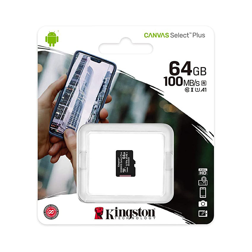 Thẻ Nhớ Kingston 64GB Micro SD 100R Class 10 SDCS2/64GBSP (Không Adapter)