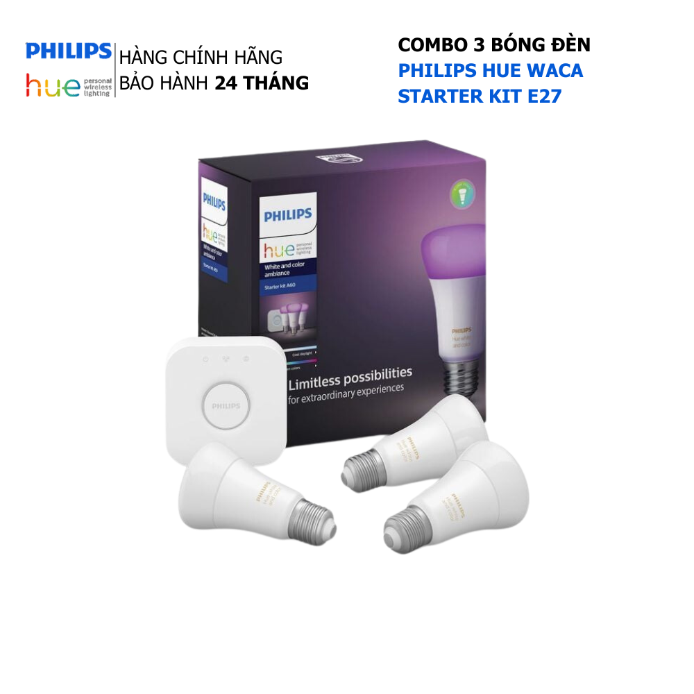 Bộ 3 Bóng Đèn Philips Hue WACA Starter Kit E27
