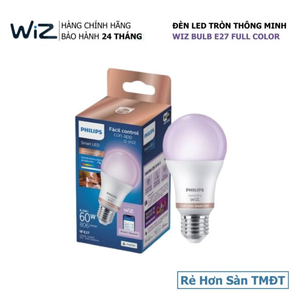 Bóng đèn thông minh Philips WiZ Bulb A60 White and Color E27