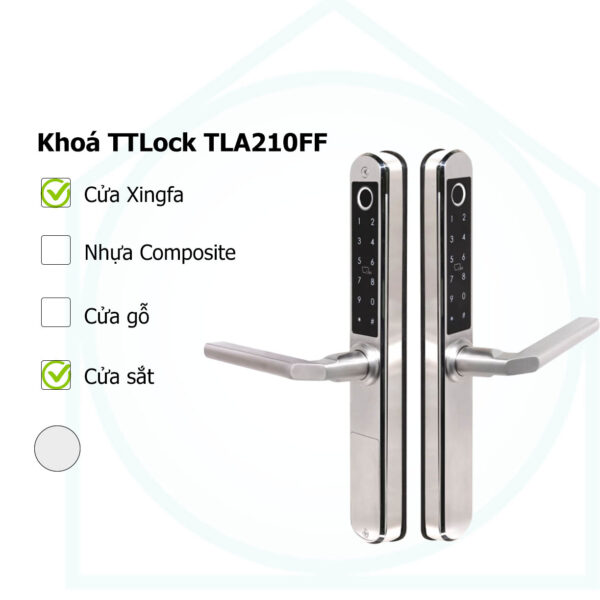 Khóa từ thông minh TTLOCK TLA210FF 2 mặt vân tay