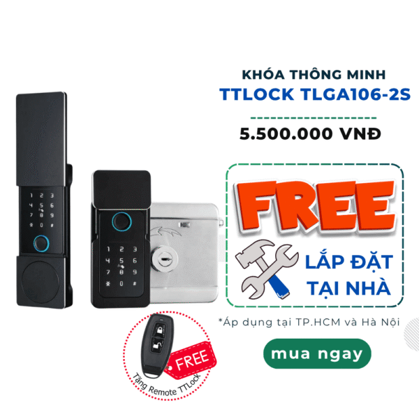 Khoá cửa cổng TTLOCK TLGA106-2S, 2 mặt vân tay