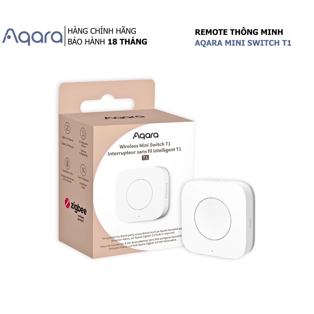 Nút nhấn không dây Aqara T1 Wireless Mini Switch WB-R02D