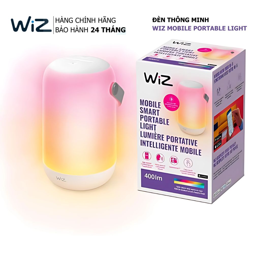 WiZ Mobile Portable Light, 16 triệu màu, đồng bộ ánh sáng, CRI 80