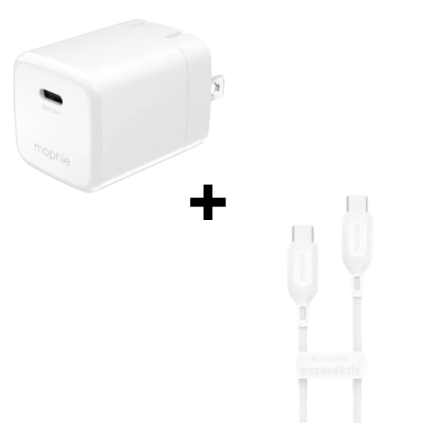 Bộ Combo cáp sạc Mophie Essentials 30W USB-C to USB-C màu trắng