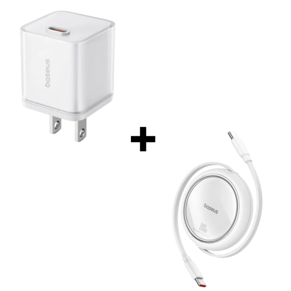 Bộ Combo cáp sạc Baseus 30W Type-C to Type-C màu trắng