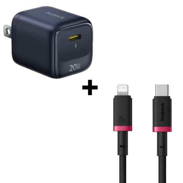 Bộ Combo cáp sạc Baseus 20W USB-C to Lightning (FN22 + Cáp đỏ đen)