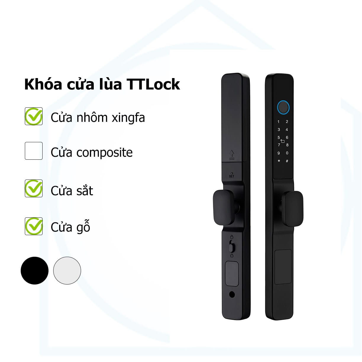 Khóa vân tay TTLock TLA300F dùng cho cửa lùa