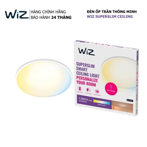 Đèn ốp trần WiZ SuperSlim Ceiling 16W White 2700-6500K
